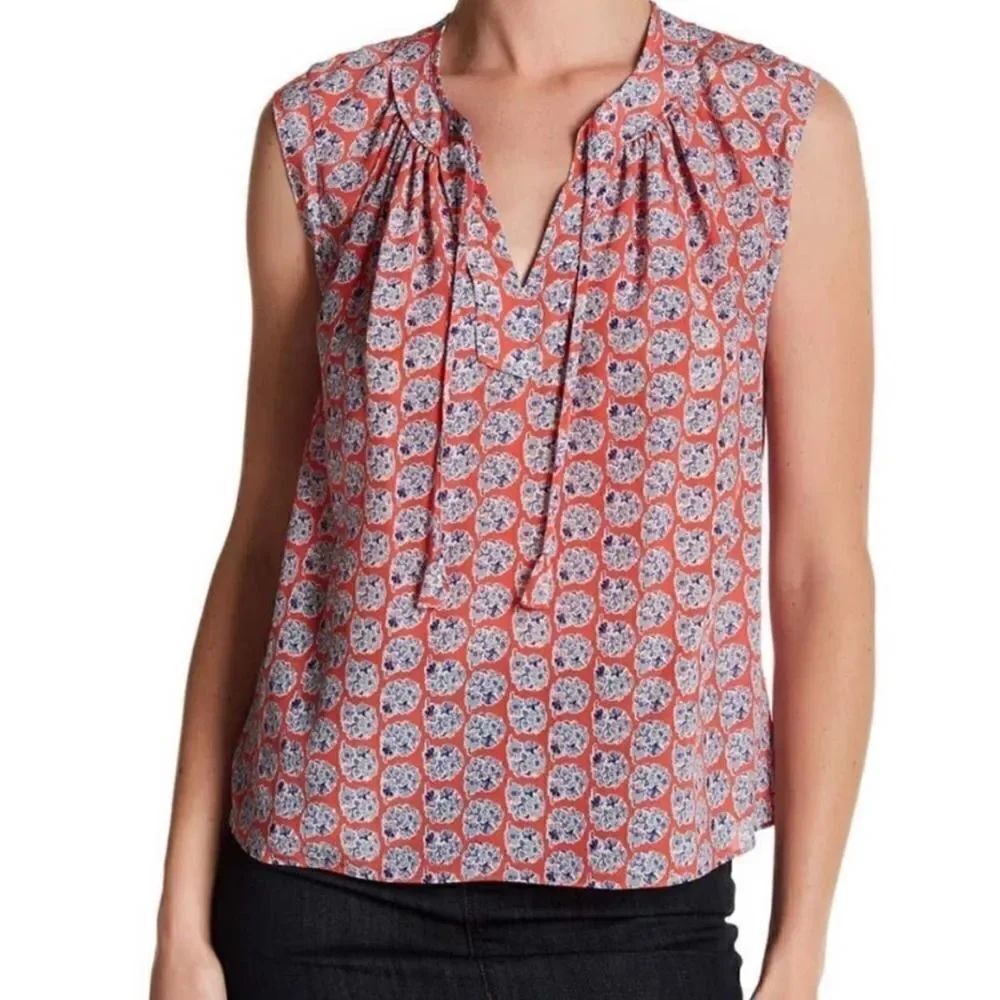 Rebecca Taylor Amanda Floral Sleeveless Silk Top